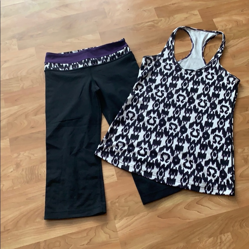 Lulu Capri and tank set . Unique set very cool